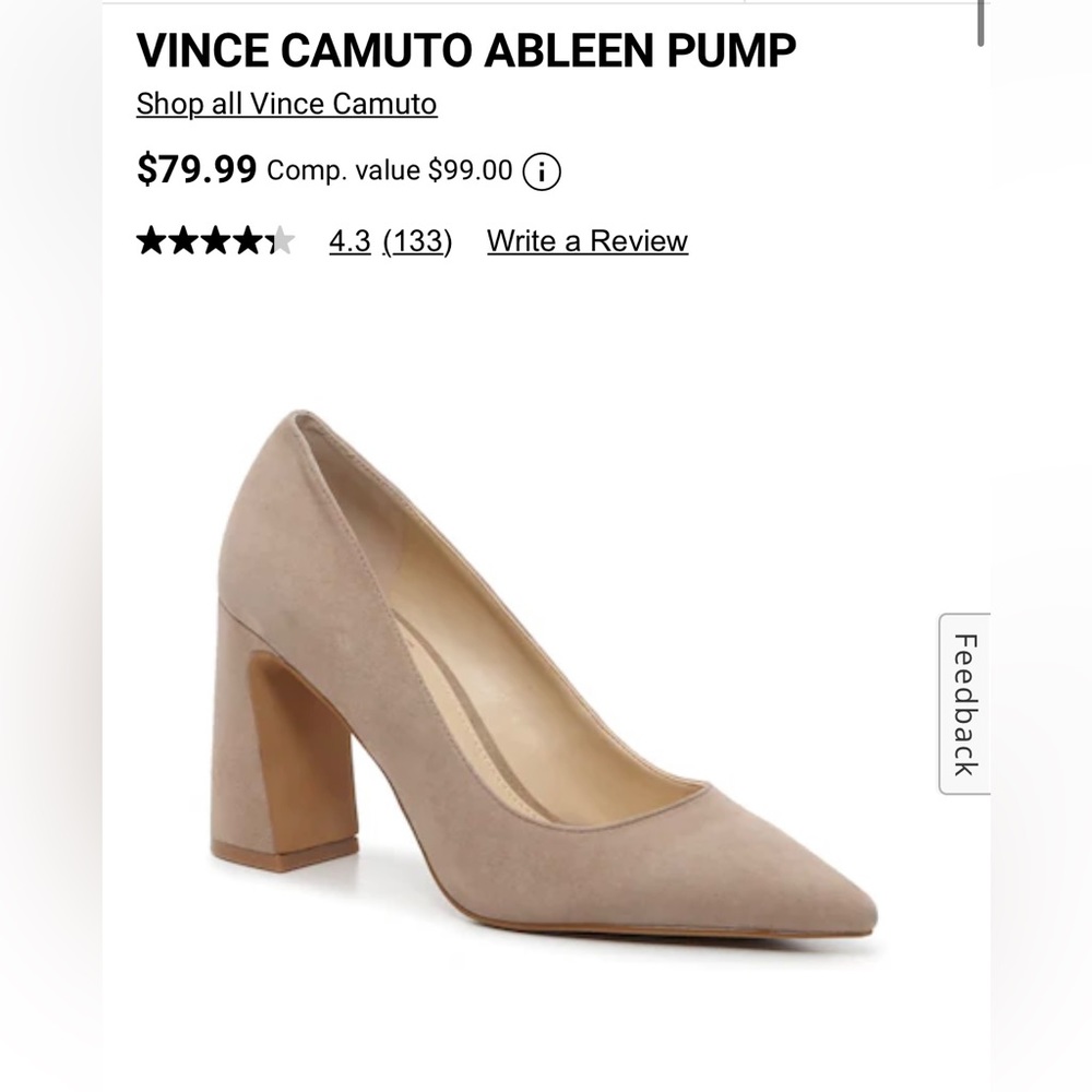 NEW VINCE CAMUTO ABLEEN PUMP SIZE:7.5 M no box